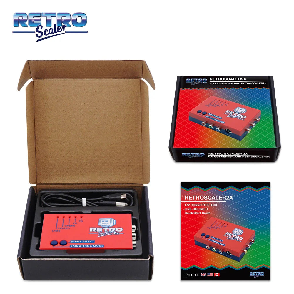RetroScaler2X AV to HDMI Converter & Line-Doubler | Composite, S-Video & Component for Retro Consoles