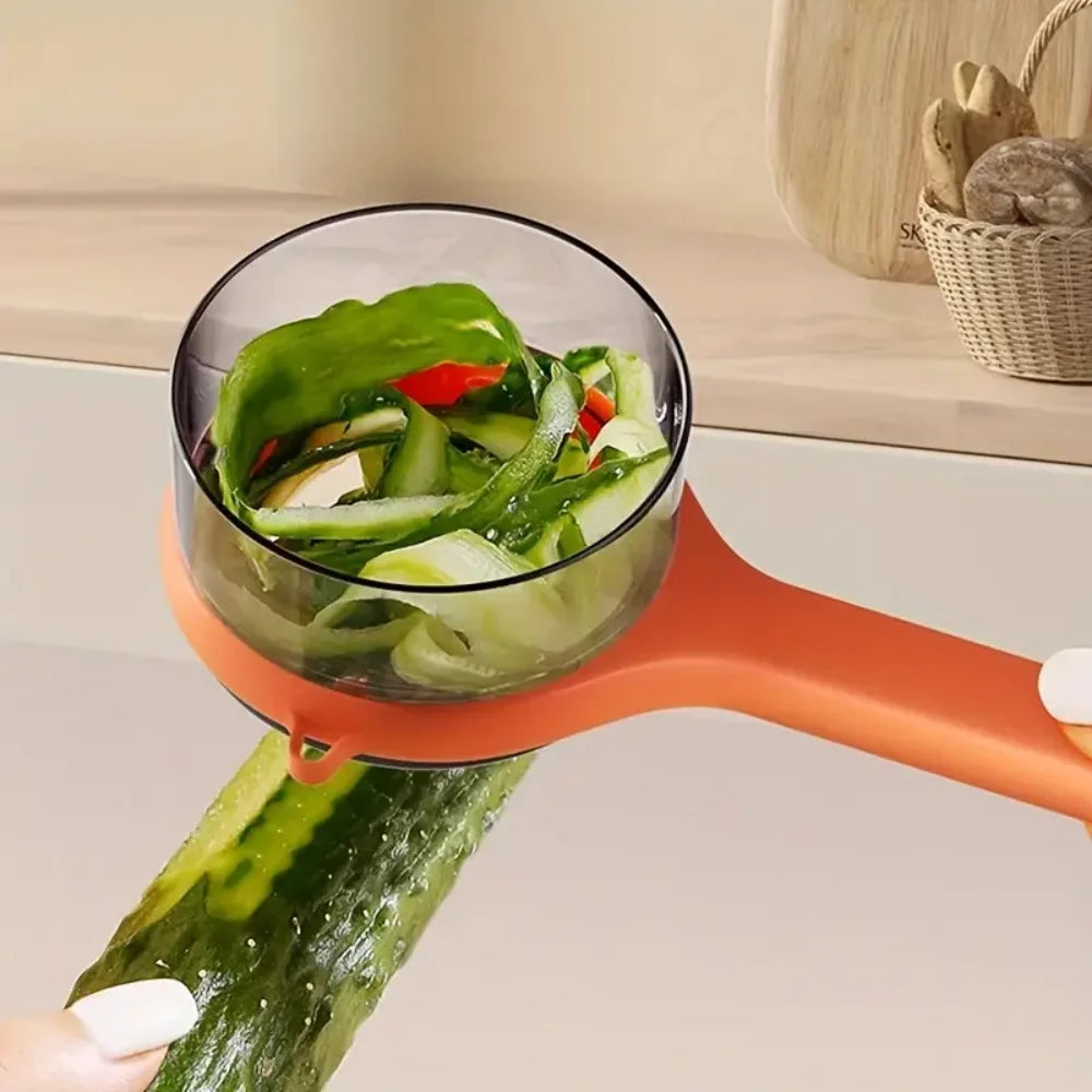 Peeler with Storage Box, Fruit and Vegetable Peeler, Double-Sided Stainless Steel Multi-Functional Peeler, Suitable for Kitchen