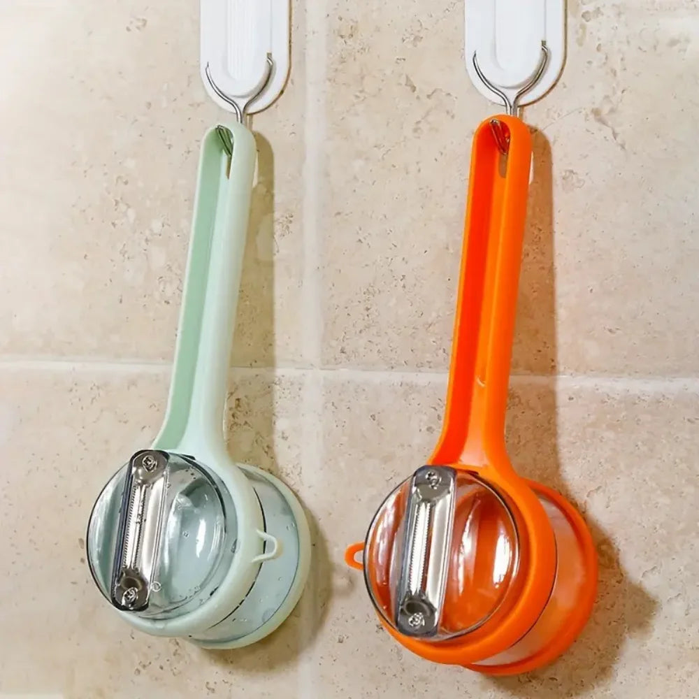 Peeler with Storage Box, Fruit and Vegetable Peeler, Double-Sided Stainless Steel Multi-Functional Peeler, Suitable for Kitchen