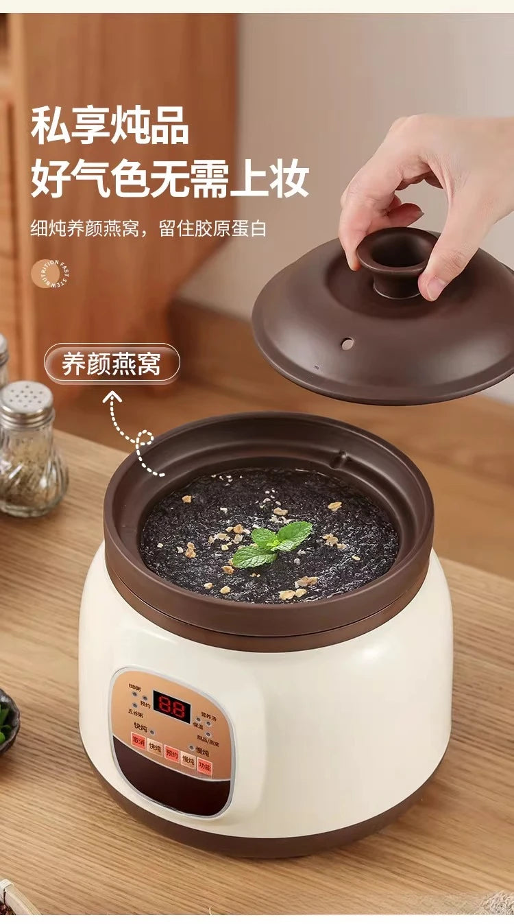 Automatic Purple Sand Electric Stew Pot, Household Soup and Porridge Health Casserole