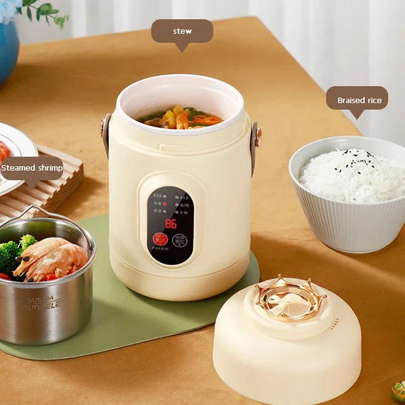 Portable Electric Kettle Rice Cooker Lunch Box Mini Soup Stew Slow Cooking Pot Porridge Food Steamer Noodles Pasta Heater Hotpot