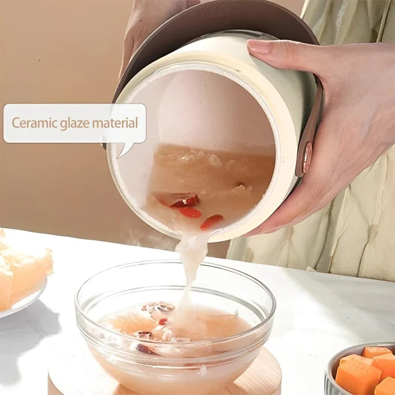 Portable Electric Kettle Rice Cooker Lunch Box Mini Soup Stew Slow Cooking Pot Porridge Food Steamer Noodles Pasta Heater Hotpot