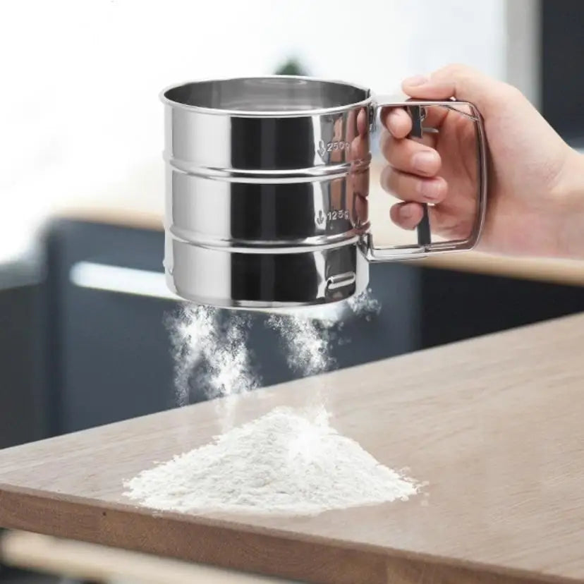 1 Pcs Hand-held Small Flour Sieve Baking Utensils Stainless Steel Hand-held Flour Sieve Cup Stainless Steel Powder Sieve