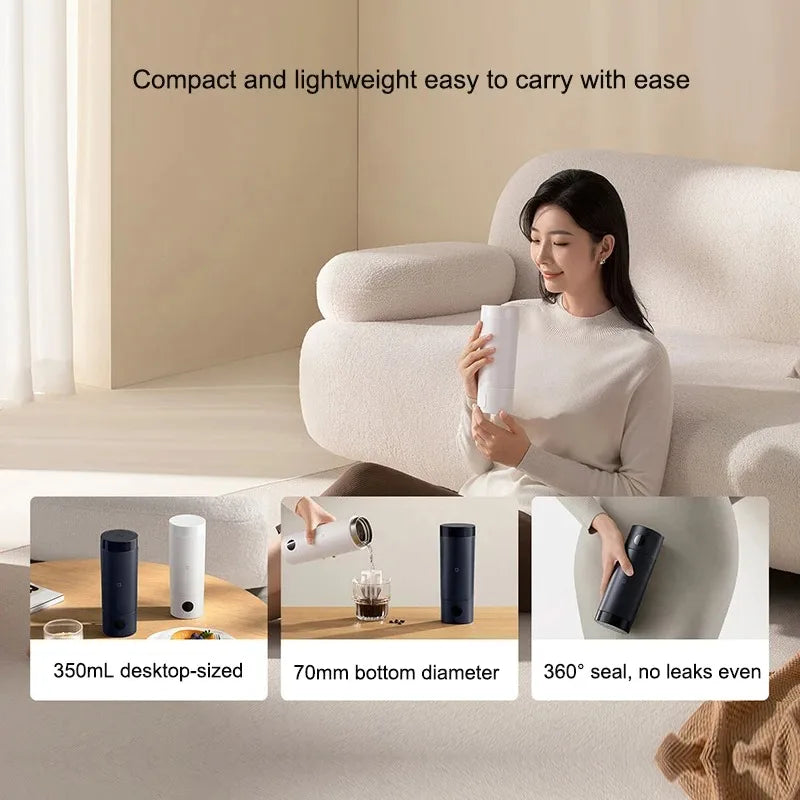 NEW  Mijia Portable Electric Kettle 2 Thermos Cup Fast Water Boiler 350ml Smart Temperature Insulated Kettle Travel (CN)