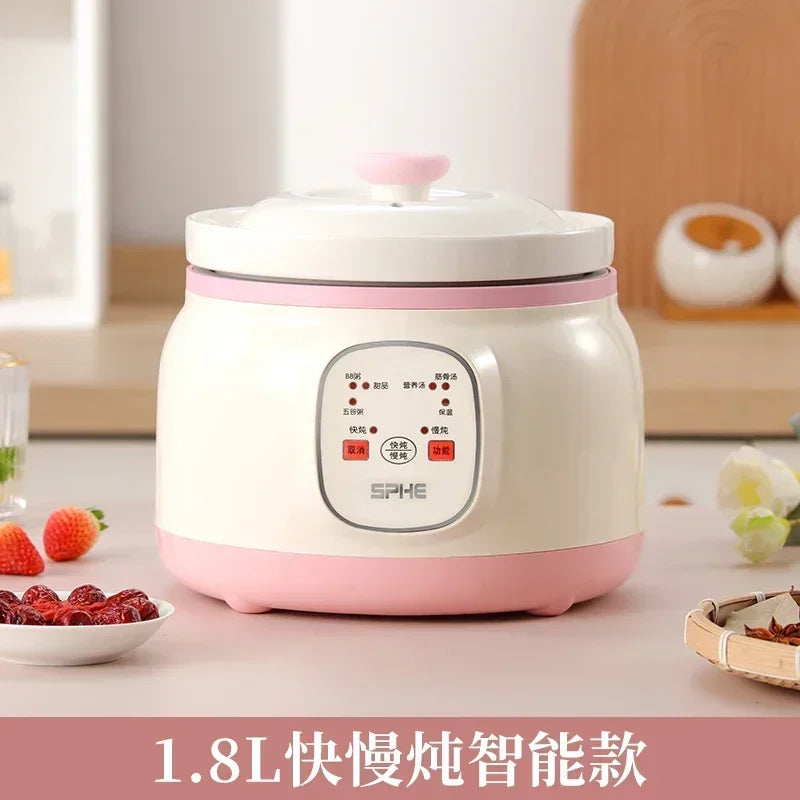 l Automatic Simmering Electric Cooker 1.8L 2.8L 3.8L Health Cooking Electric Pot Soup Porridge Electric Stew Pot Home Slow Cook