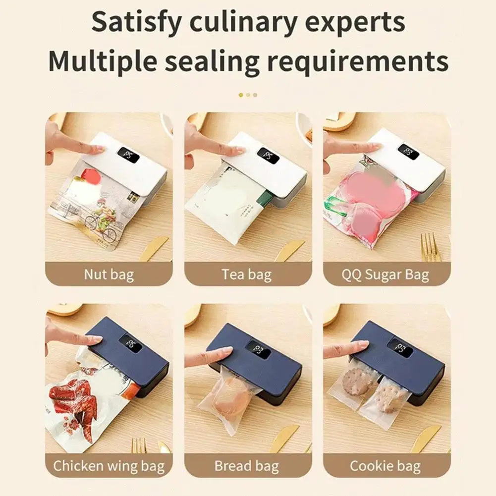 Plastic Bag Sealer Mini Heat Bag Sealing Machine Rechargeable Handheld Food Packaging Heat Sealer Thermal Bags Sealing Machine