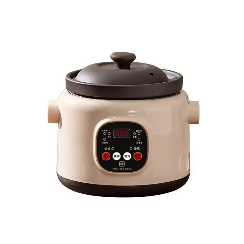 Purple Clay Automatic Electric Stew Pot Multi-Function Soup Cooker with 24H Timer Health Slow Cooker Smart Reservation