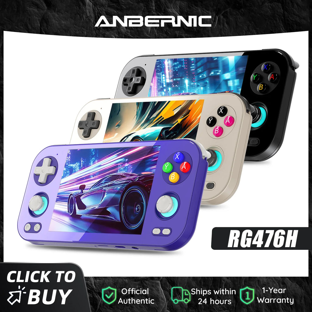 Anbernic RG476H Android Retro Handheld Console | 4.7" 120Hz Display, Unisoc T820