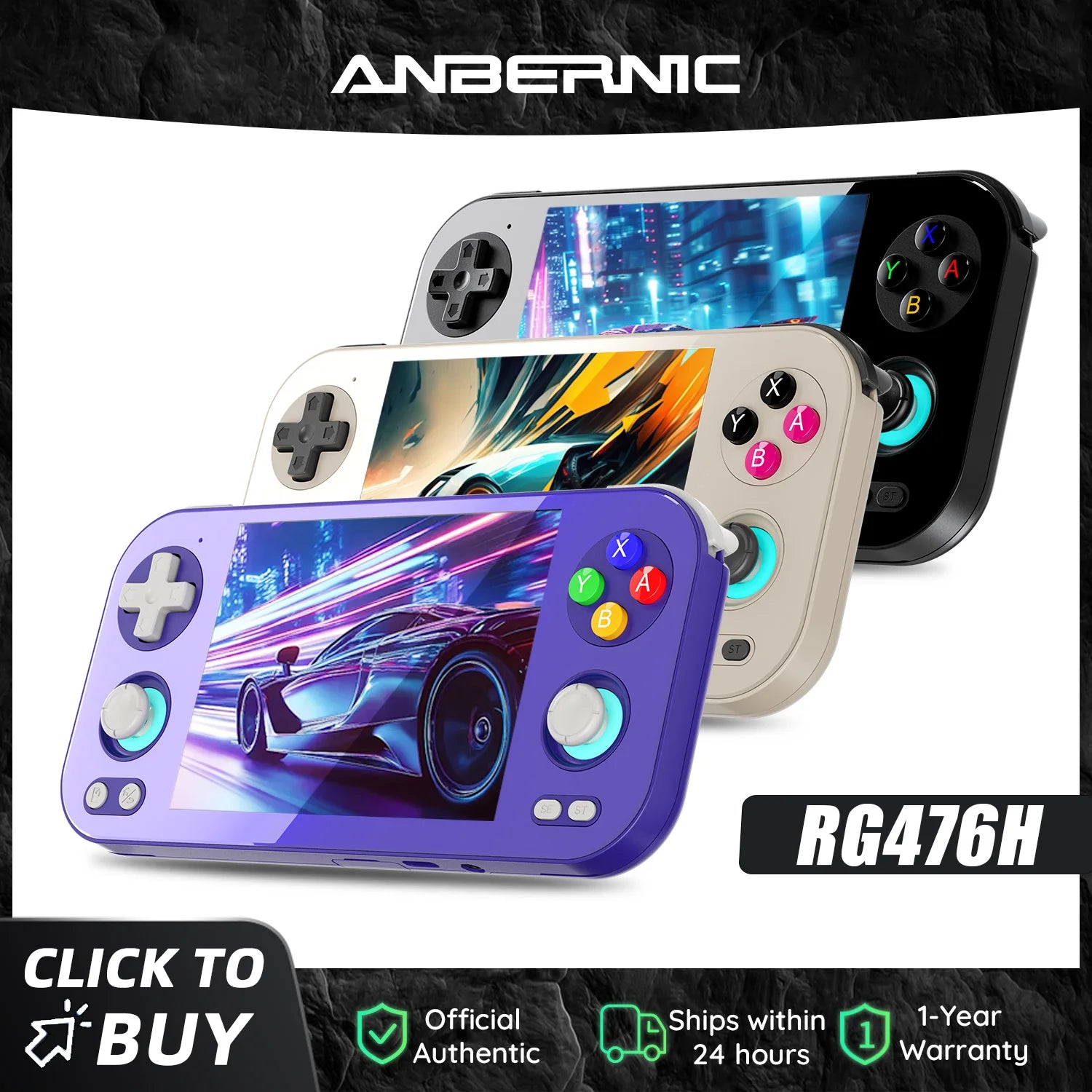 Anbernic RG476H Android Retro Handheld Console | 4.7" 120Hz Display, Unisoc T820