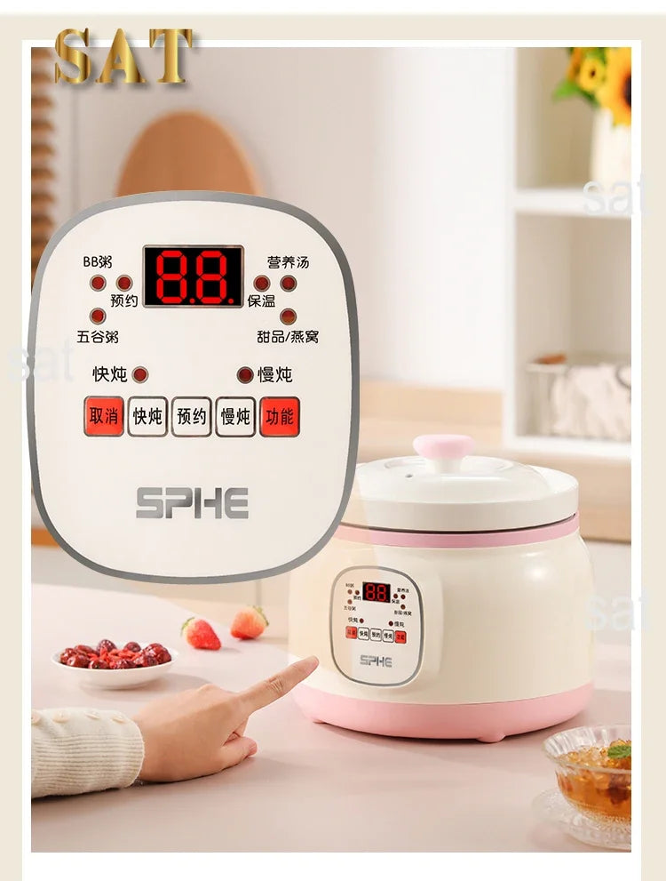 l Automatic Simmering Electric Cooker 1.8L 2.8L 3.8L Health Cooking Electric Pot Soup Porridge Electric Stew Pot Home Slow Cook