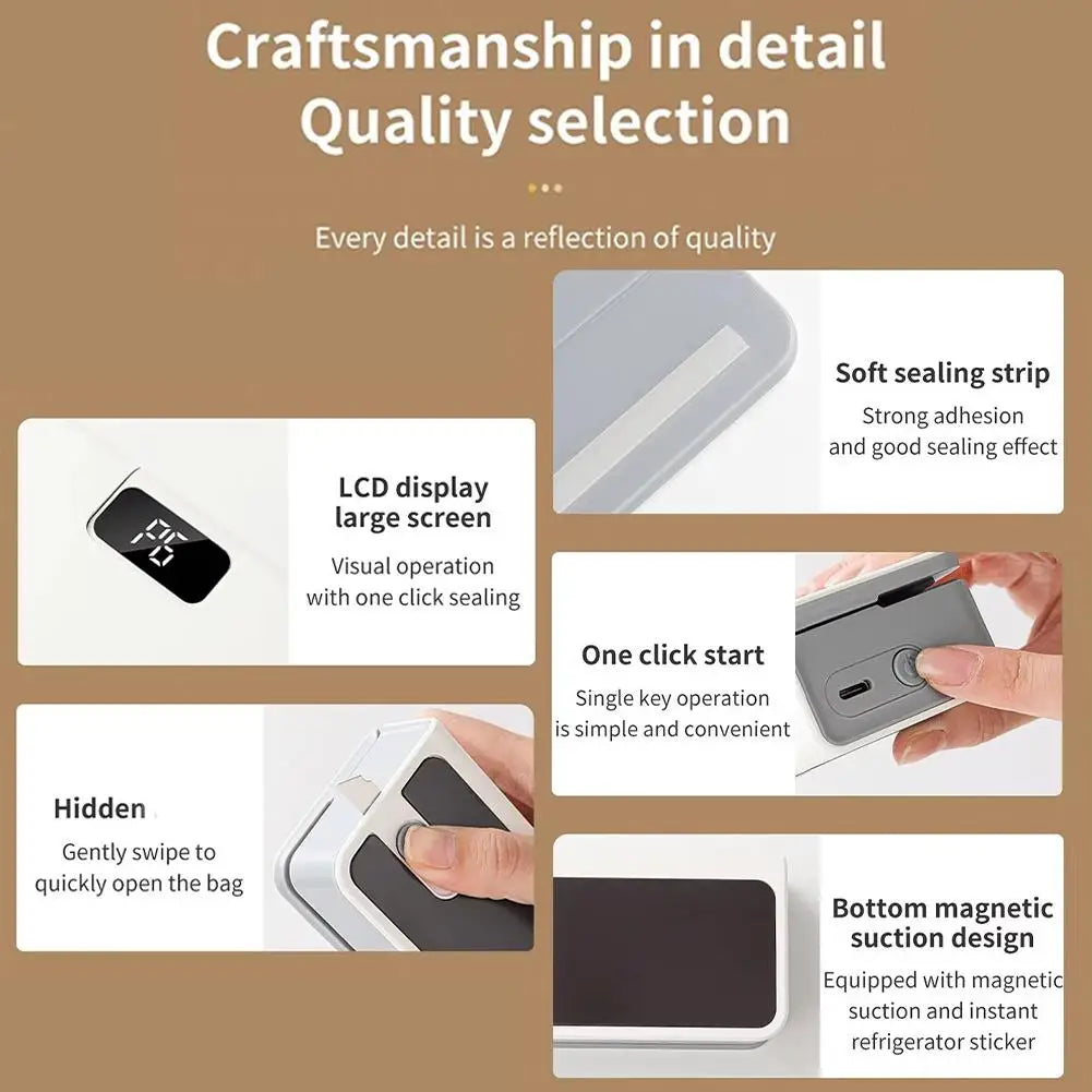 Plastic Bag Sealer Mini Heat Bag Sealing Machine Rechargeable Handheld Food Packaging Heat Sealer Thermal Bags Sealing Machine