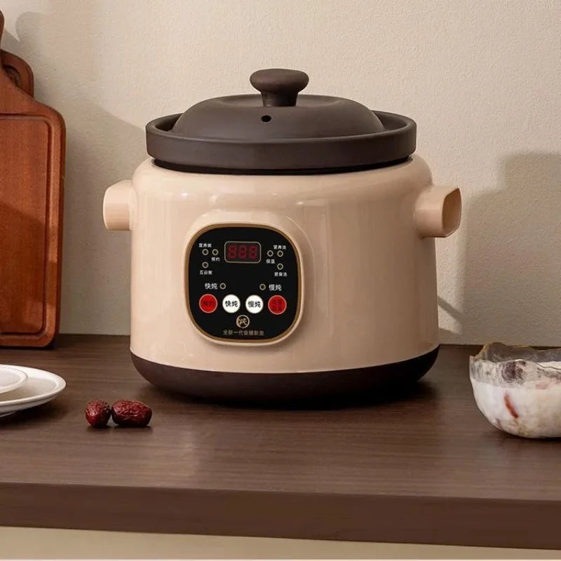 Purple Clay Automatic Electric Stew Pot Multi-Function Soup Cooker with 24H Timer Health Slow Cooker Smart Reservation