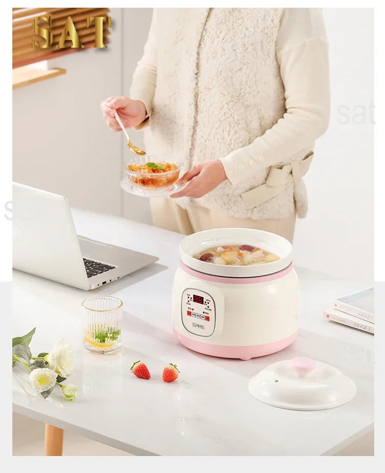 l Automatic Simmering Electric Cooker 1.8L 2.8L 3.8L Health Cooking Electric Pot Soup Porridge Electric Stew Pot Home Slow Cook