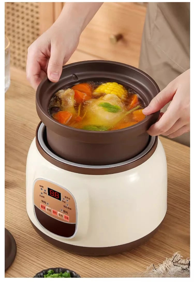 Automatic Purple Sand Electric Stew Pot, Household Soup and Porridge Health Casserole