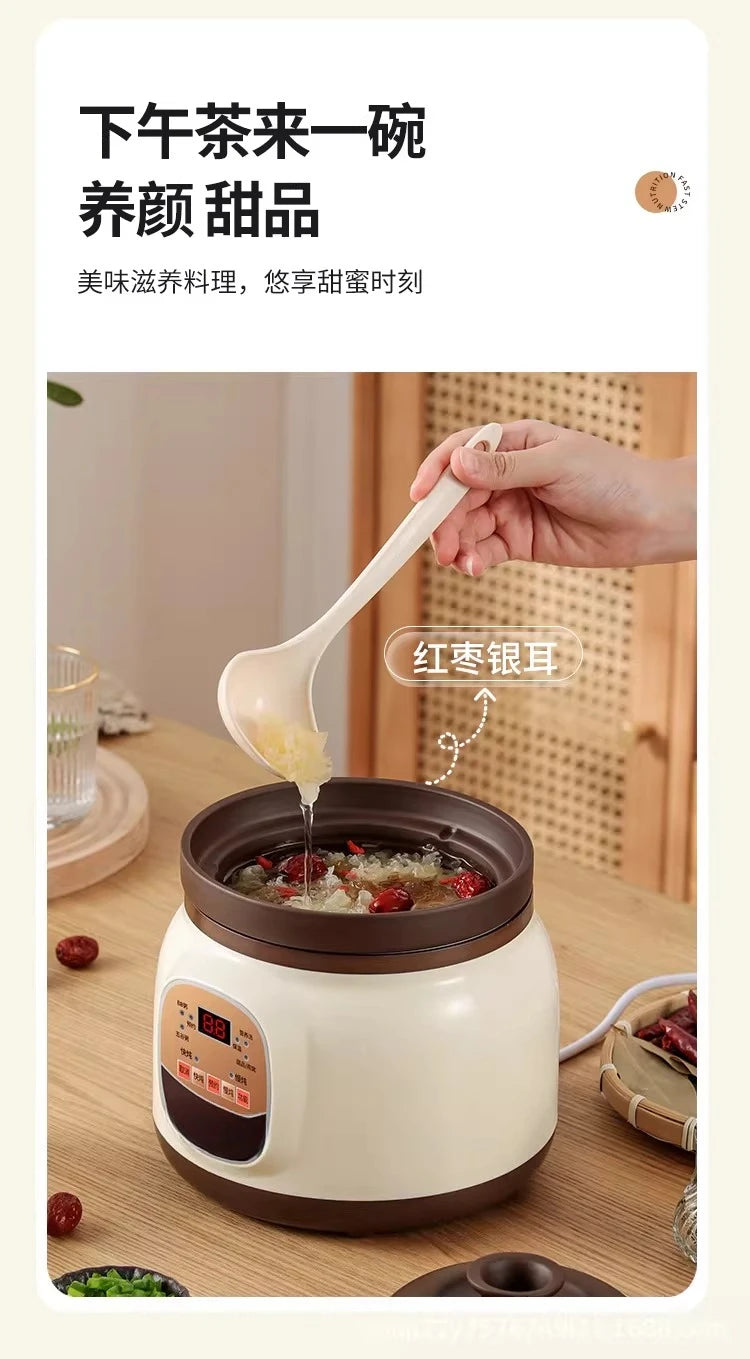 Automatic Purple Sand Electric Stew Pot, Household Soup and Porridge Health Casserole