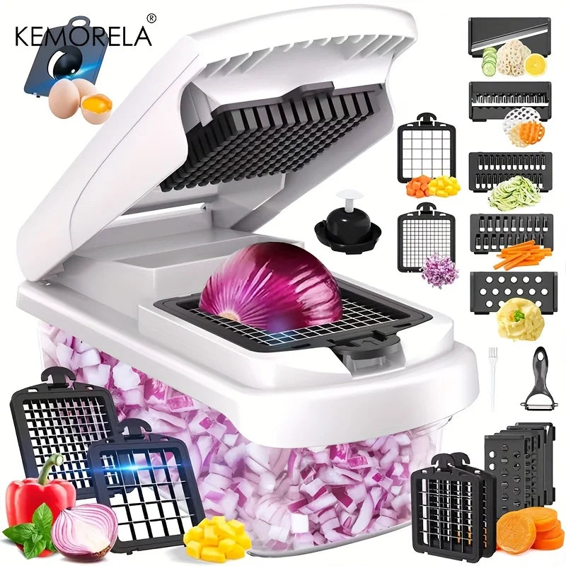 14/15 in 1 Multifunctional Vegetable Chopper Food Chopper Onion Chopper Vegetable Chopper with Container for Salad Potato Carrot