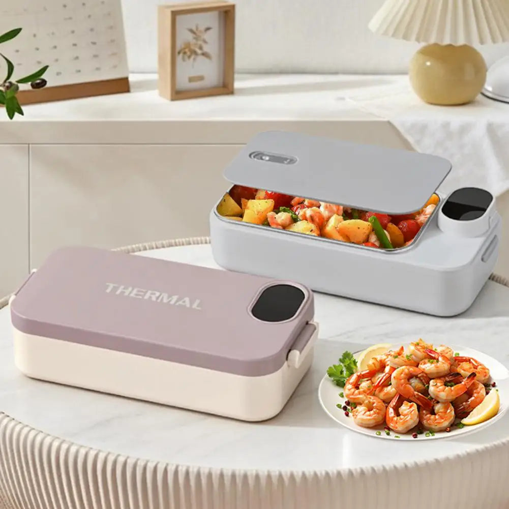USB Heated Lunch Box 900ml Capacity Food Warmer Stainless Steel Hot Meal Lunch Container for Office Portable Food Warmer