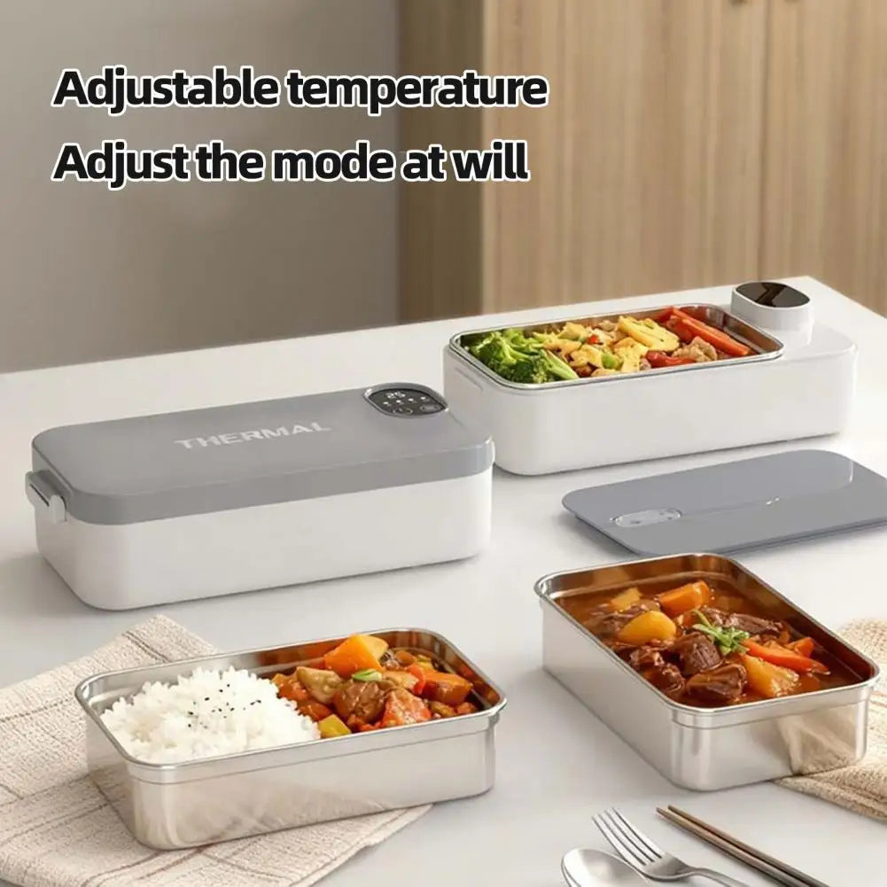 USB Heated Lunch Box 900ml Capacity Food Warmer Stainless Steel Hot Meal Lunch Container for Office Portable Food Warmer