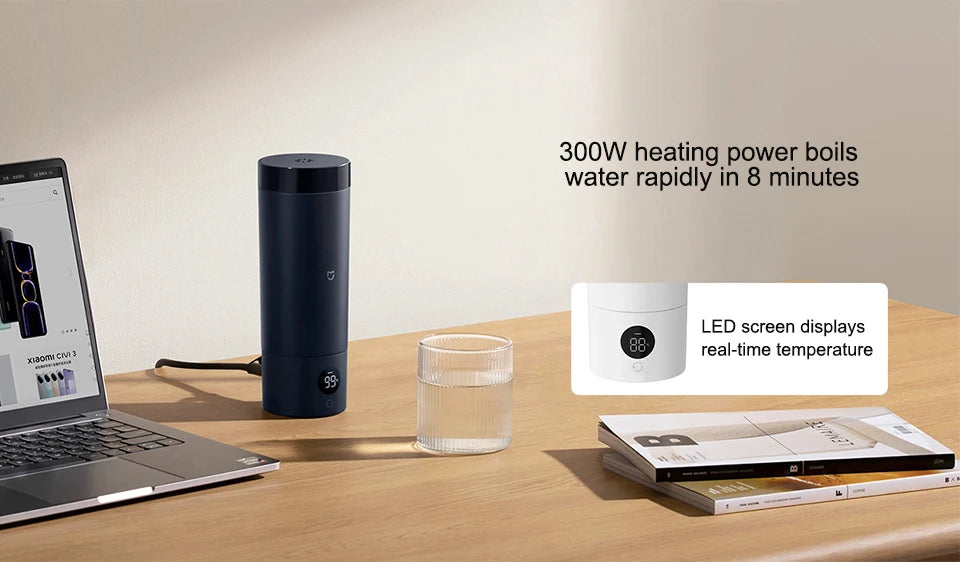 NEW  Mijia Portable Electric Kettle 2 Thermos Cup Fast Water Boiler 350ml Smart Temperature Insulated Kettle Travel (CN)