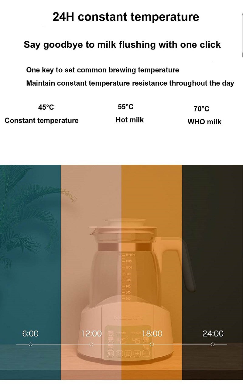 1.2L Infant Thermostatic Milk Regulator Kettle Hot Water Smart Insulation Pot Automatic Milk Warming Warm Milk Milk Powder GL41