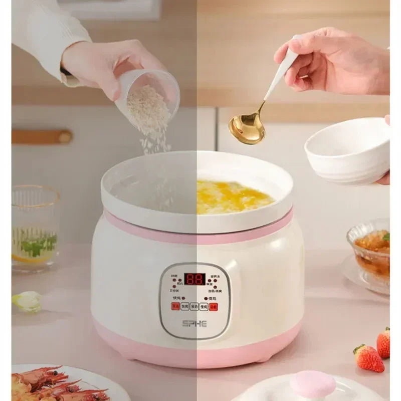 l Automatic Simmering Electric Cooker 1.8L 2.8L 3.8L Health Cooking Electric Pot Soup Porridge Electric Stew Pot Home Slow Cook