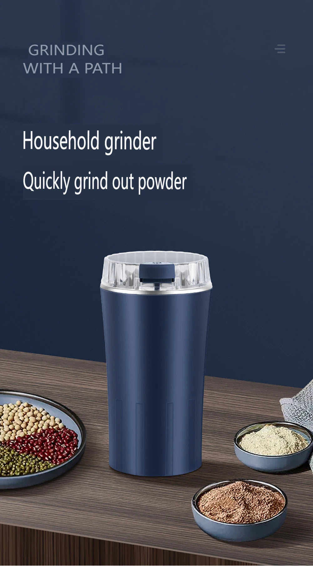 110V/220V Electric Grain Grinder 8 Blades Coffee Beans Grinders 300W Stainless Steel Nuts Bean Grain Mill Herbs Grinding Machine