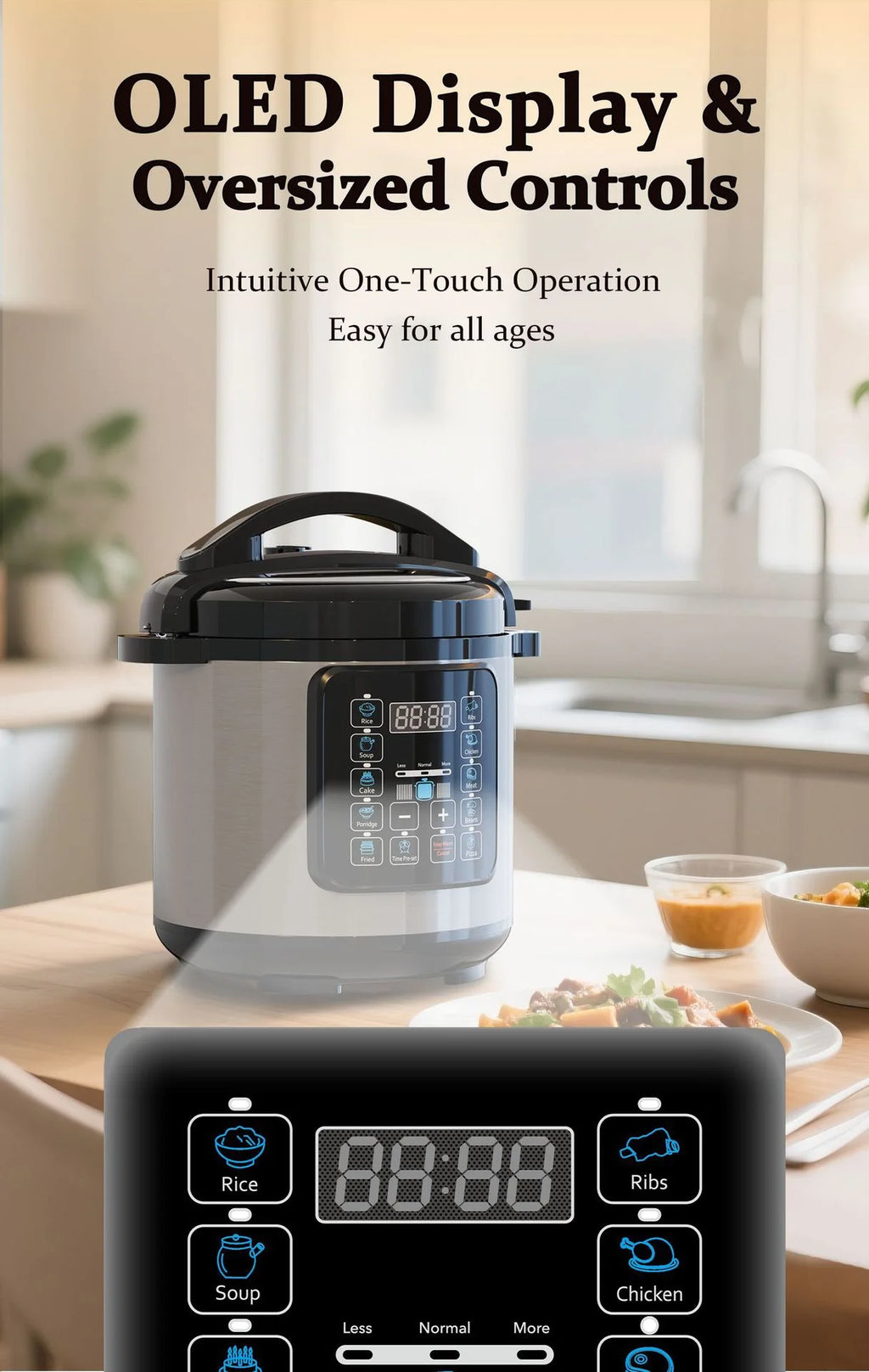 Hot Selling Electric Pressure Cooker Smart High Pressure Rice Cooker 6L/8L Non-Stick Pot Steamed Rice Pot For Home Kitchen