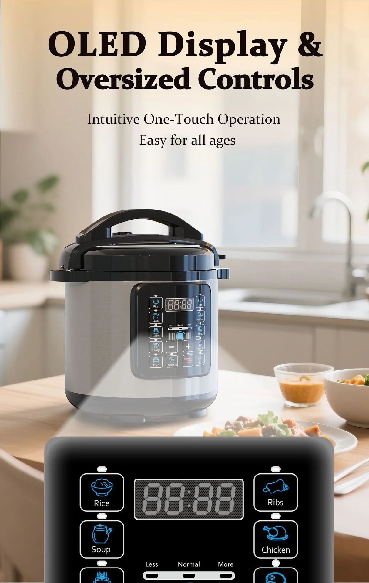 Hot Selling Electric Pressure Cooker Smart High Pressure Rice Cooker 6L/8L Non-Stick Pot Steamed Rice Pot For Home Kitchen