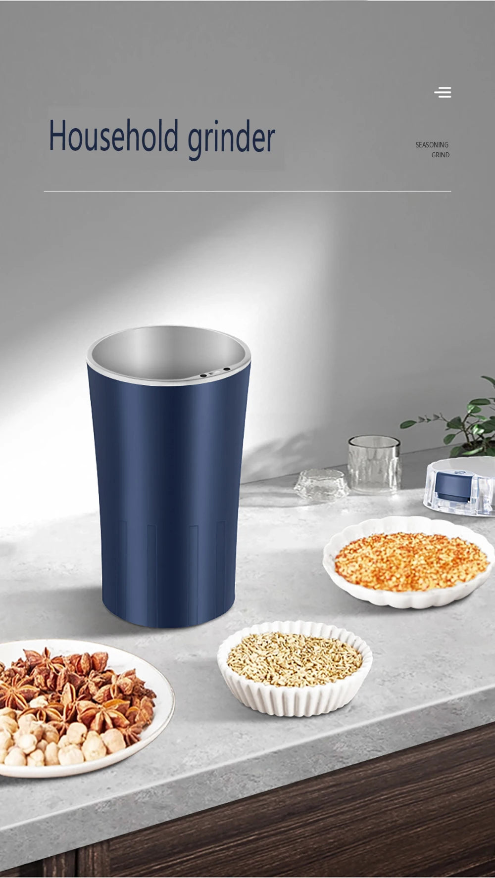 110V/220V Electric Grain Grinder 8 Blades Coffee Beans Grinders 300W Stainless Steel Nuts Bean Grain Mill Herbs Grinding Machine