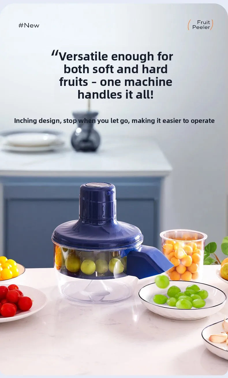 Automatic Electric Fruit Peeler Intelligent Peeling Machine Portable Wireless Grape/tomato/Garlic Peeler for Home Fast Kitchen