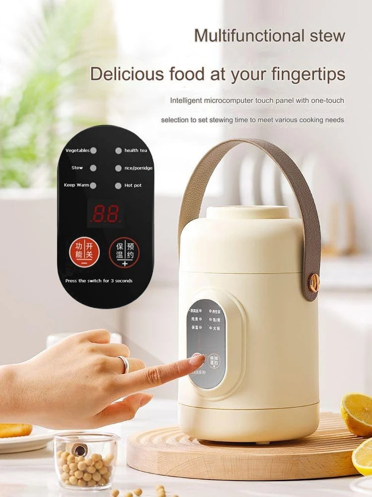 Portable Electric Kettle Rice Cooker Lunch Box Mini Soup Stew Slow Cooking Pot Porridge Food Steamer Noodles Pasta Heater Hotpot