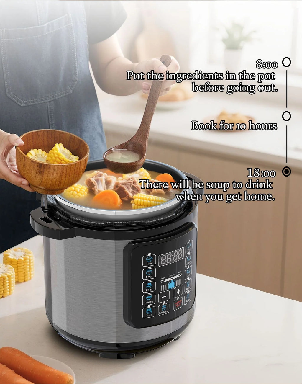 Hot Selling Electric Pressure Cooker Smart High Pressure Rice Cooker 6L/8L Non-Stick Pot Steamed Rice Pot For Home Kitchen
