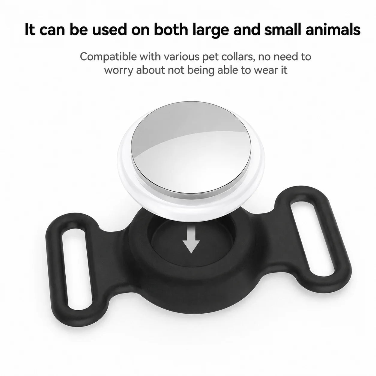 Smart Pet Tracker Tag, GPS Collar for Cats Dogs, Waterproof Finder Tag Compatible with Find My, No Monthly Fee for iOS User