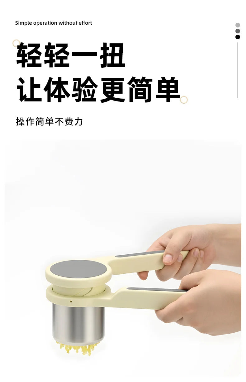 Manual Rotary Juicer And Food Masher For Garlic Potato And Yam Vegetable Press Handheld Kitchen Tool For Home And Family Cooking