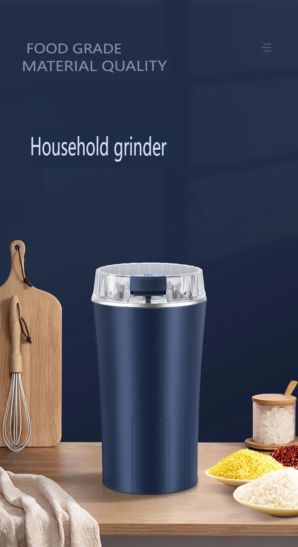 110V/220V Electric Grain Grinder 8 Blades Coffee Beans Grinders 300W Stainless Steel Nuts Bean Grain Mill Herbs Grinding Machine
