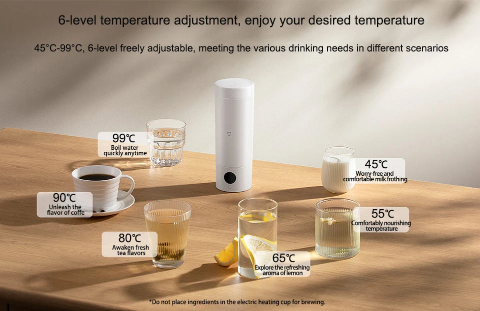 NEW  Mijia Portable Electric Kettle 2 Thermos Cup Fast Water Boiler 350ml Smart Temperature Insulated Kettle Travel (CN)