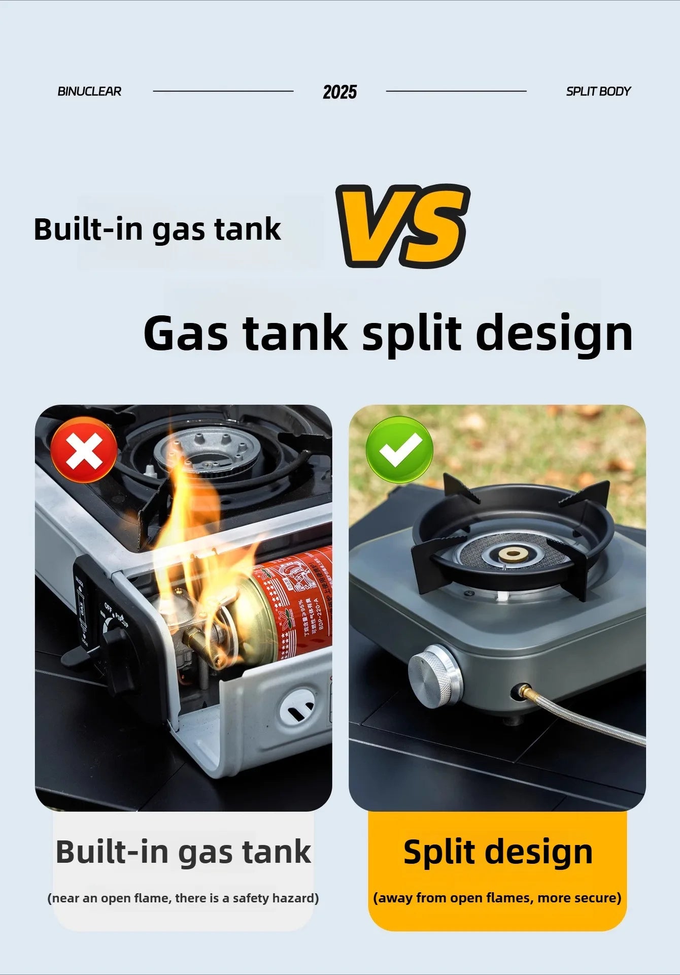DOTWISE 7000W High-power Infrared Stove Portable Lightweight Gas Burner Split Type Stove Outdoor Camping Supplies Picnic Hiking