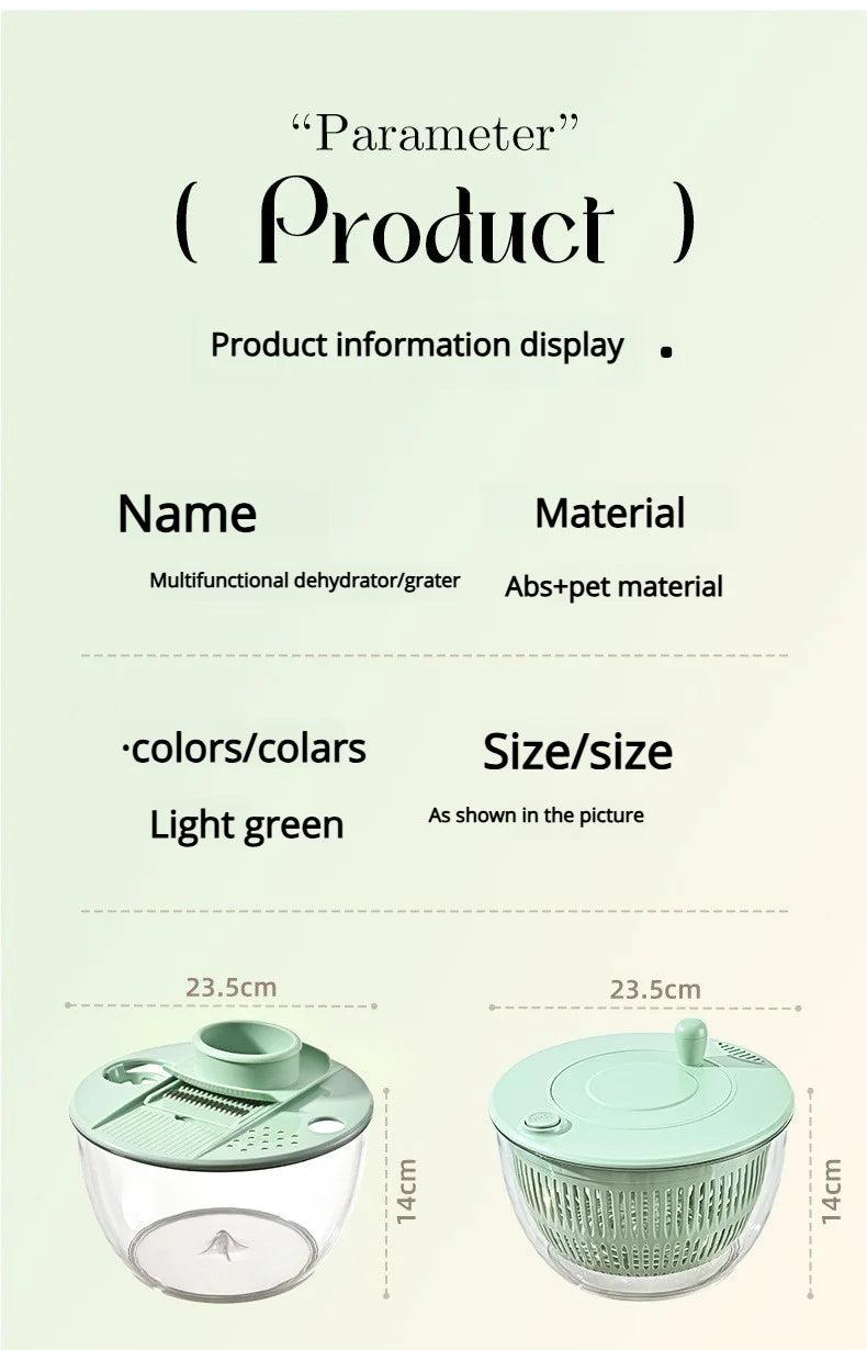 Multi-Functional Vegetable Salad Dehydrator Vegetable Cutter Household Cucumber and Potato Slices Drain Basket Fruit Drain Water