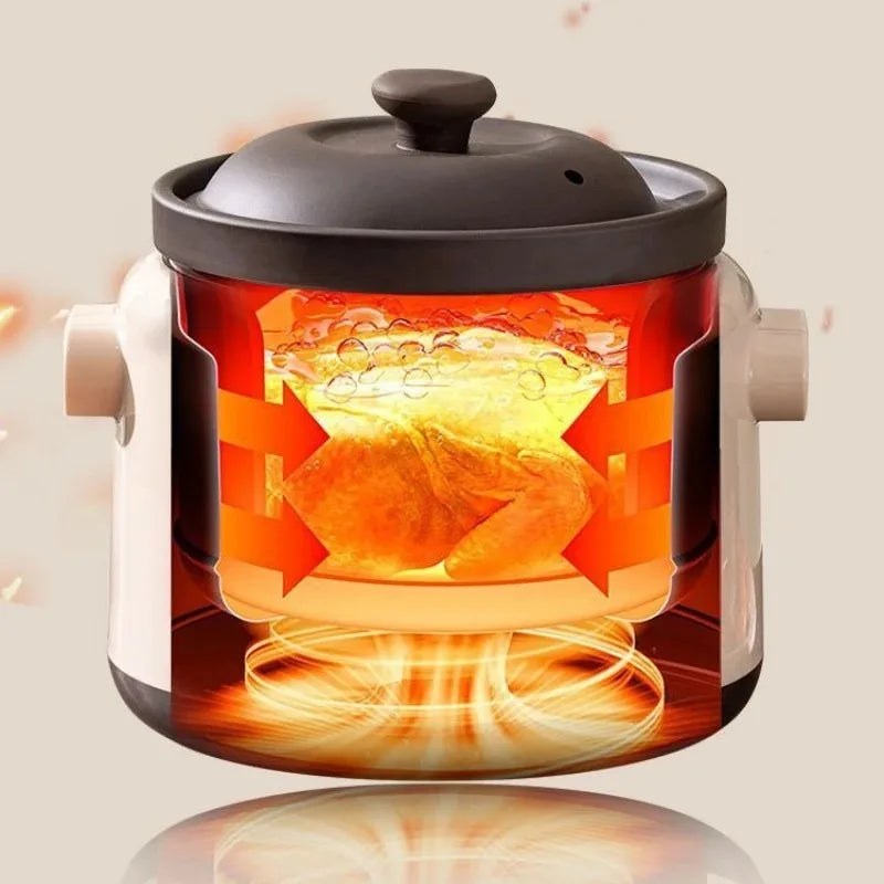 Purple Clay Automatic Electric Stew Pot Multi-Function Soup Cooker with 24H Timer Health Slow Cooker Smart Reservation