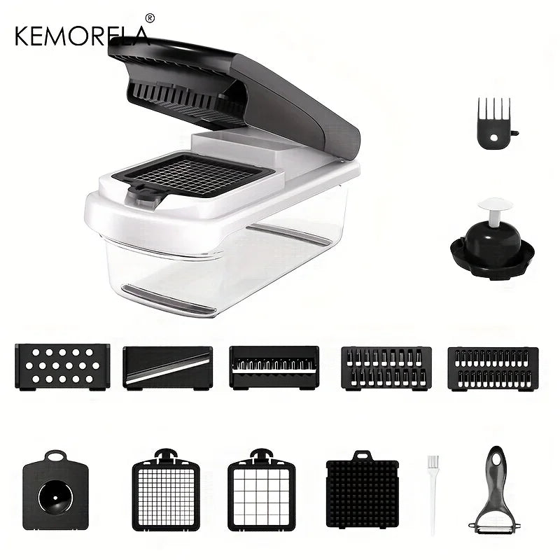 14/15 in 1 Multifunctional Vegetable Chopper Food Chopper Onion Chopper Vegetable Chopper with Container for Salad Potato Carrot