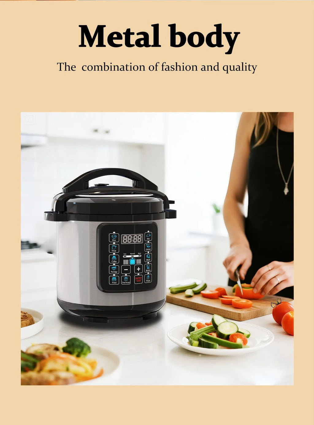 Hot Selling Electric Pressure Cooker Smart High Pressure Rice Cooker 6L/8L Non-Stick Pot Steamed Rice Pot For Home Kitchen