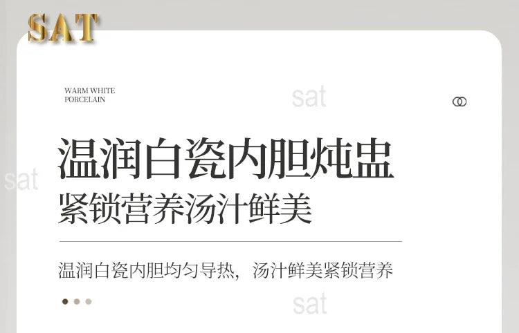 l Automatic Simmering Electric Cooker 1.8L 2.8L 3.8L Health Cooking Electric Pot Soup Porridge Electric Stew Pot Home Slow Cook