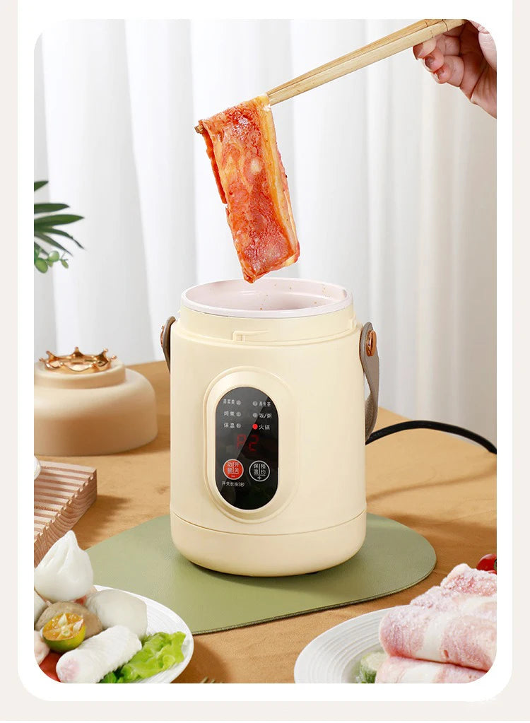Portable Electric Kettle Rice Cooker Lunch Box Mini Soup Stew Slow Cooking Pot Porridge Food Steamer Noodles Pasta Heater Hotpot