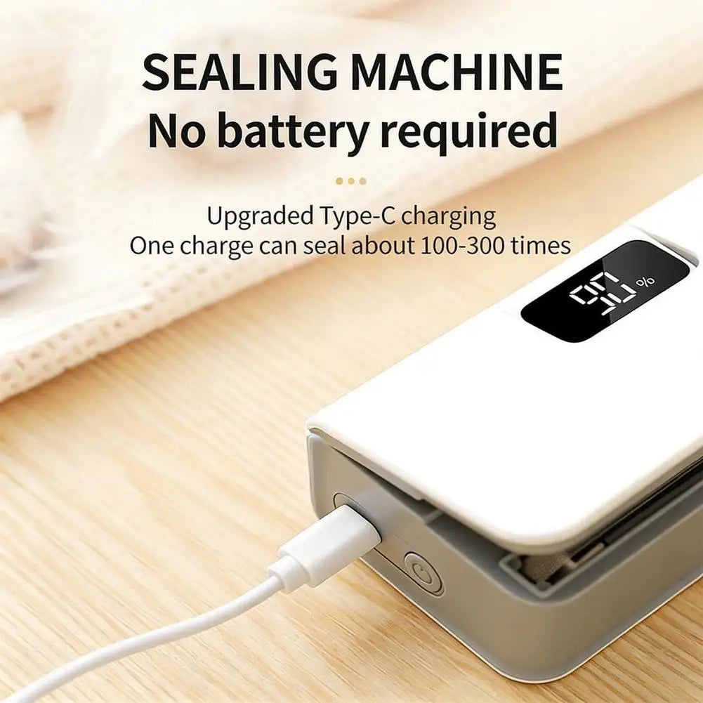 Plastic Bag Sealer Mini Heat Bag Sealing Machine Rechargeable Handheld Food Packaging Heat Sealer Thermal Bags Sealing Machine