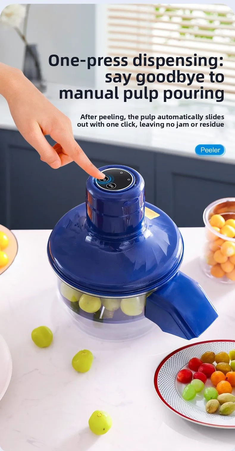 Automatic Electric Fruit Peeler Intelligent Peeling Machine Portable Wireless Grape/tomato/Garlic Peeler for Home Fast Kitchen