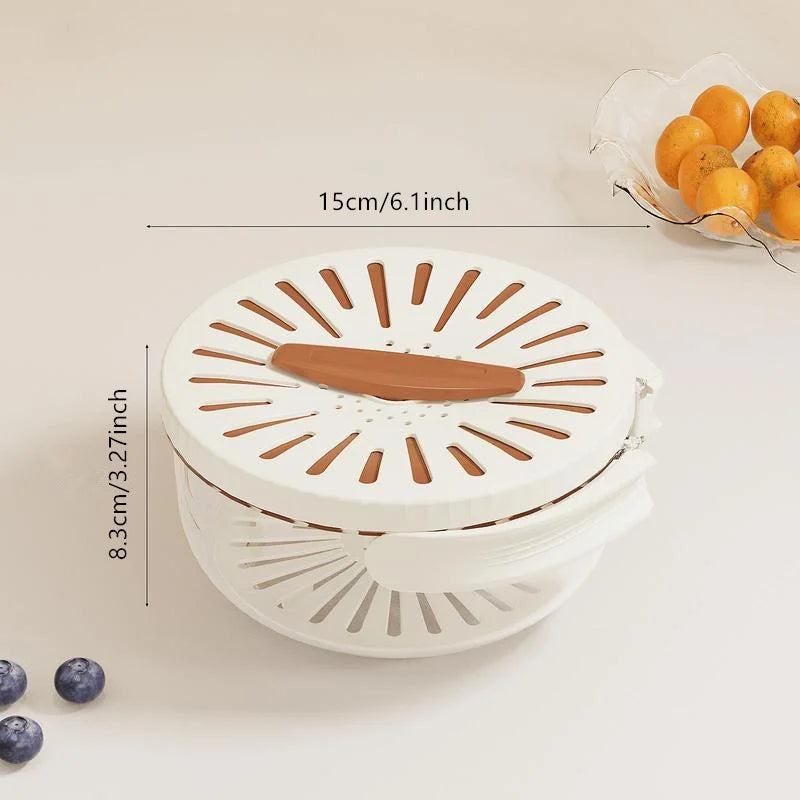 Multifunctional Fruit Strainer & Drainage Basket With Foldable Handle Durable Berry Basket For Vegetables Refrigerator Storage