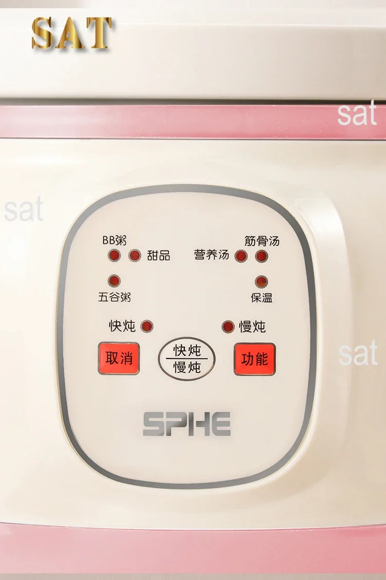 l Automatic Simmering Electric Cooker 1.8L 2.8L 3.8L Health Cooking Electric Pot Soup Porridge Electric Stew Pot Home Slow Cook