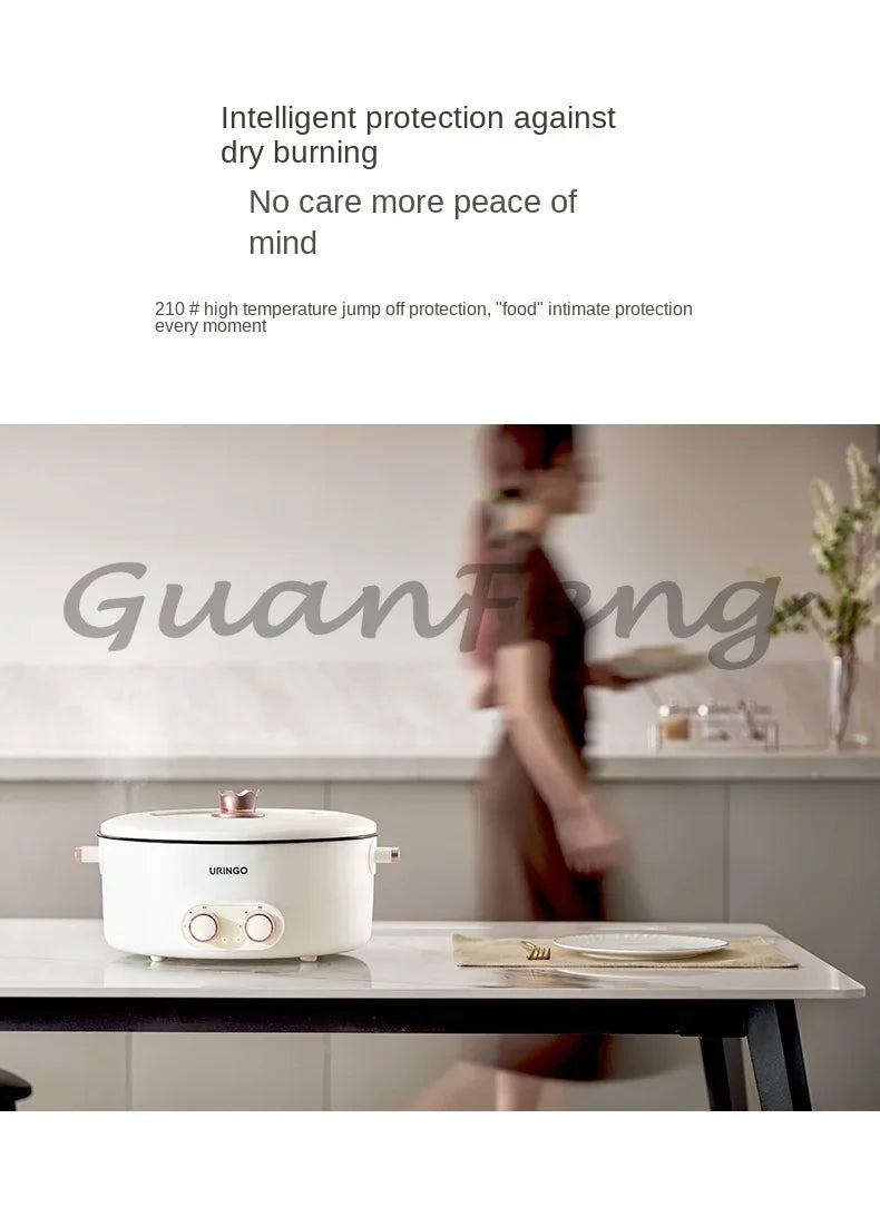 Colorful Mandarin Duck Electric Pot Four-Grid Multi Functional Household 6-liter Capacity Integrated Hot Pot Electric Caldron