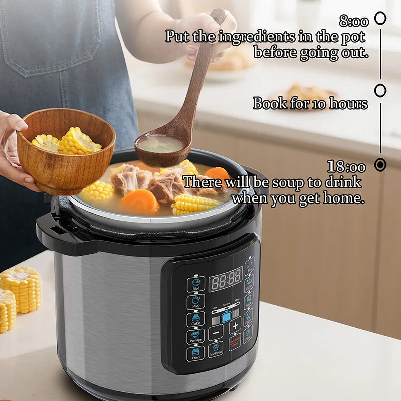 Hot Selling Electric Pressure Cooker Smart High Pressure Rice Cooker 6L/8L Non-Stick Pot Steamed Rice Pot For Home Kitchen