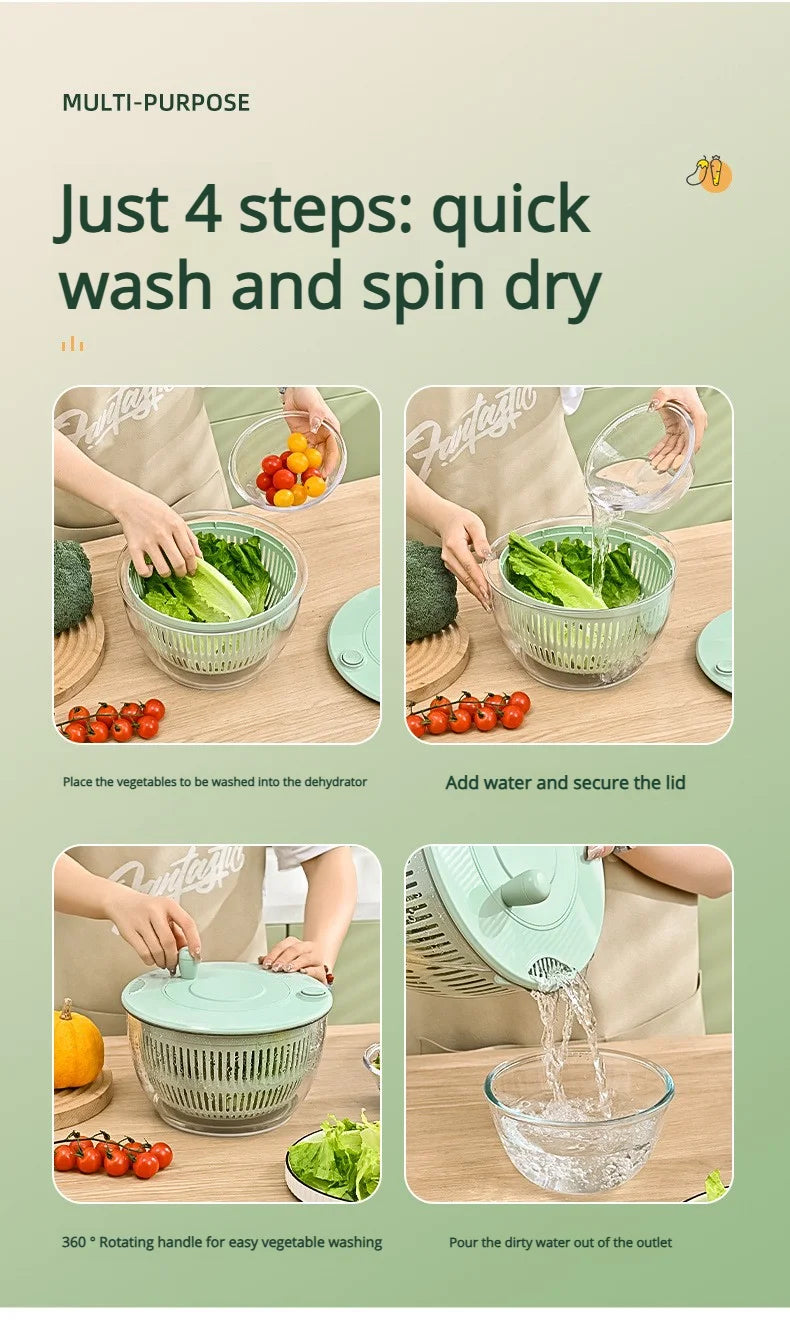 Multi-Functional Vegetable Salad Dehydrator Vegetable Cutter Household Cucumber and Potato Slices Drain Basket Fruit Drain Water
